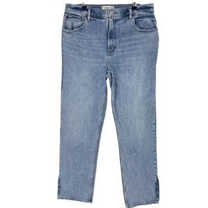 Abercrombie‎ & Fitch 90s Straight Ultra High Rise Jeans Women's 32/14S Slit Hems